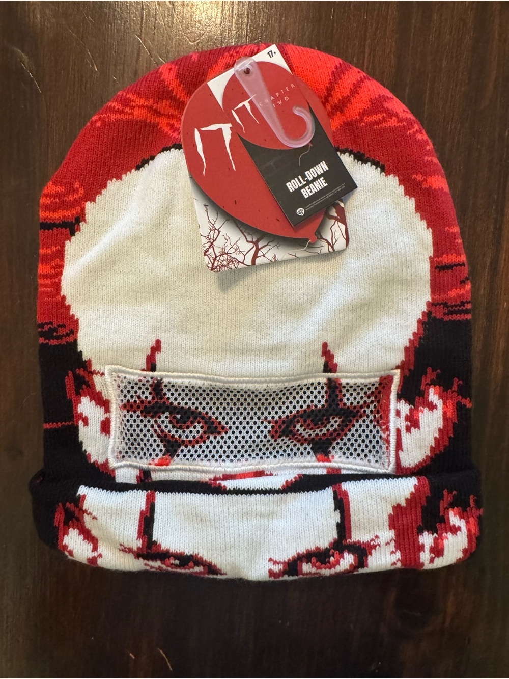 NWT IT Chapter Two Pennywise Roll-Down Beanie Horror Movie Hat
